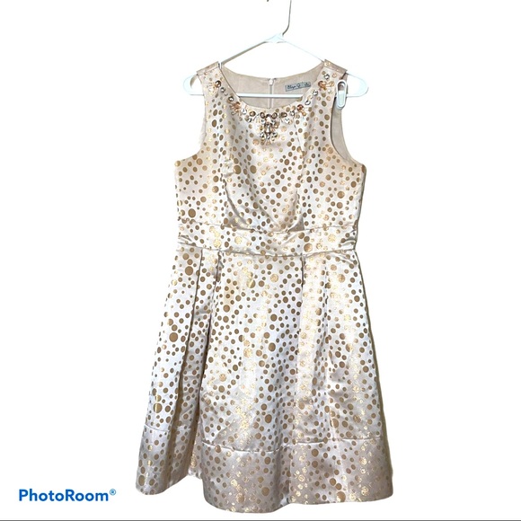 Eliza J Gold Cocktail Mini Dress Size 12